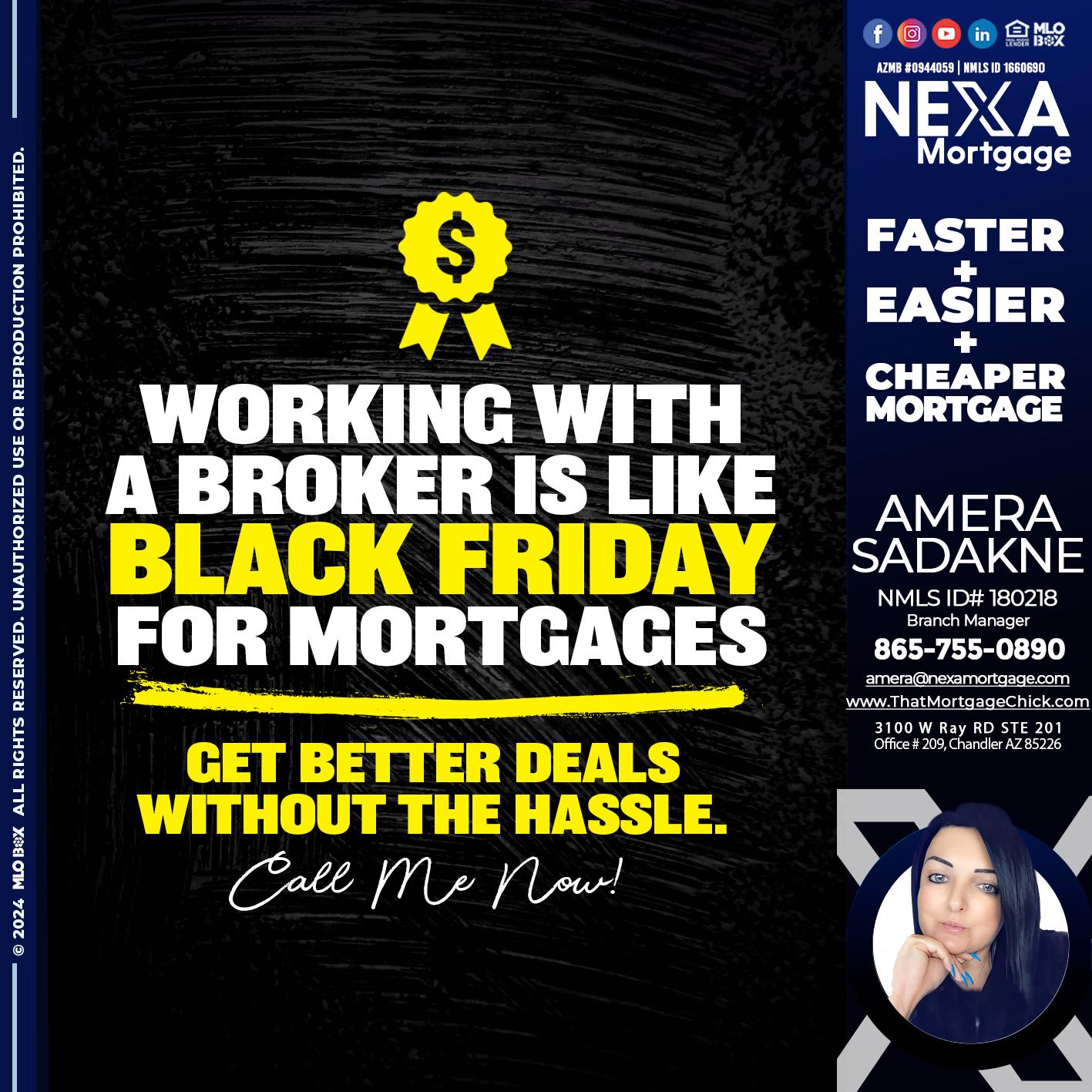 WORKING WITH A BROKER - Amera Sadakne -Mortgage Loan Originator