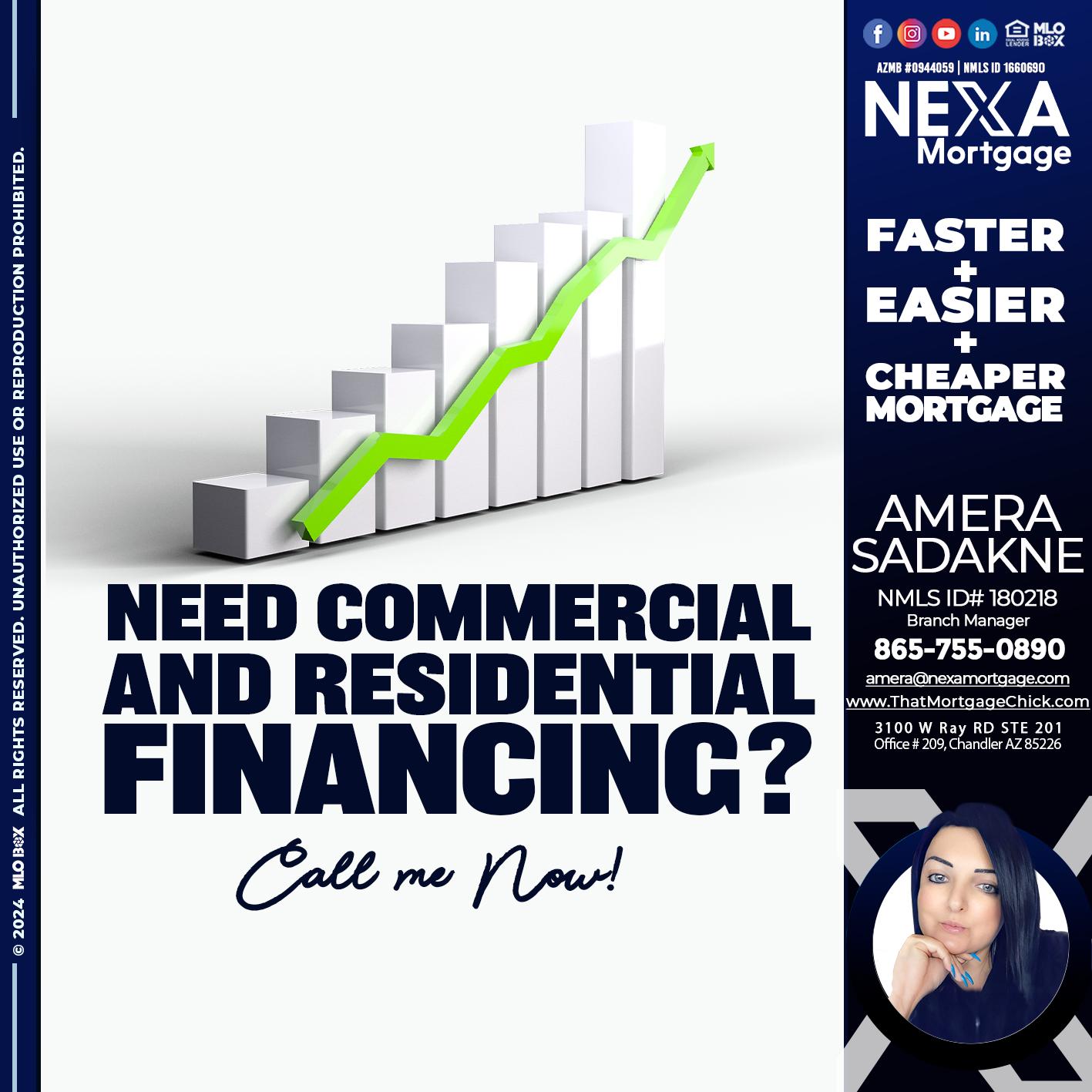 NEED COMERCIAL LOAN? - Amera Sadakne -Mortgage Loan Originator
