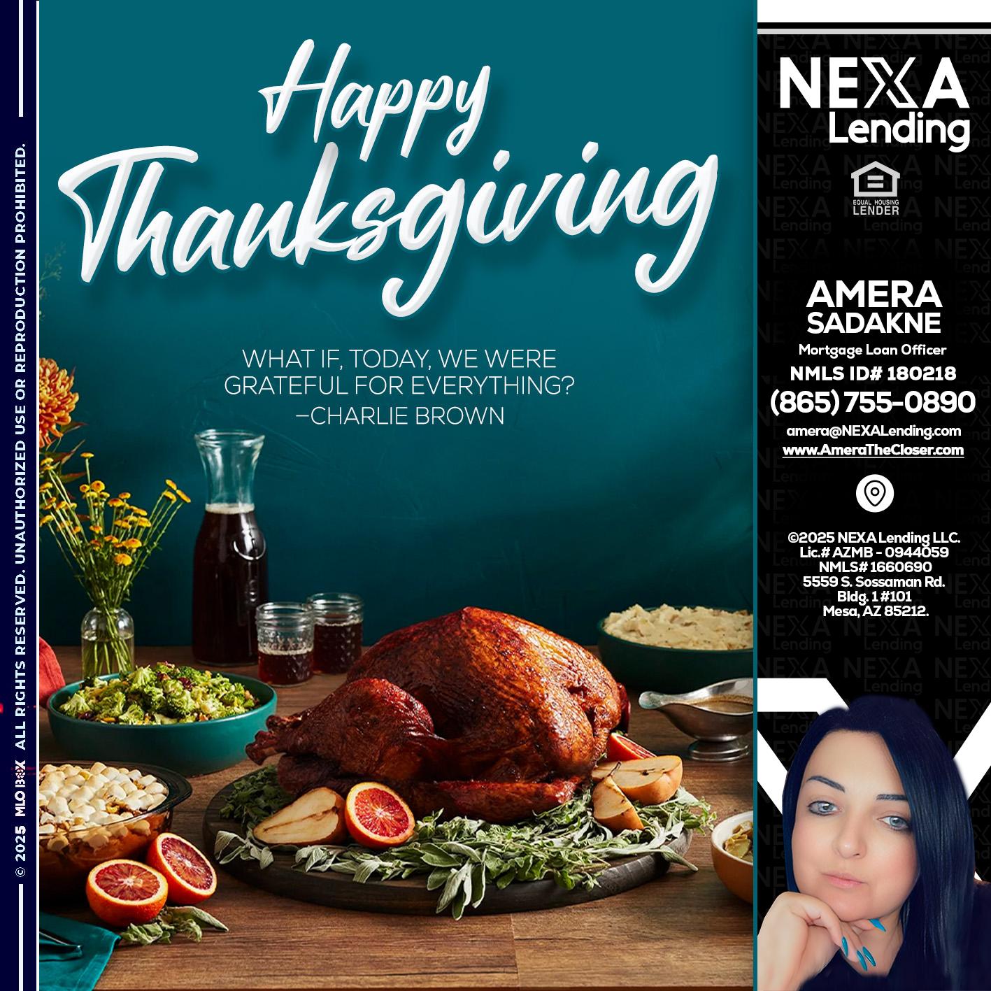 happy Thanksgiving - Amera Sadakne -Mortgage Loan Originator