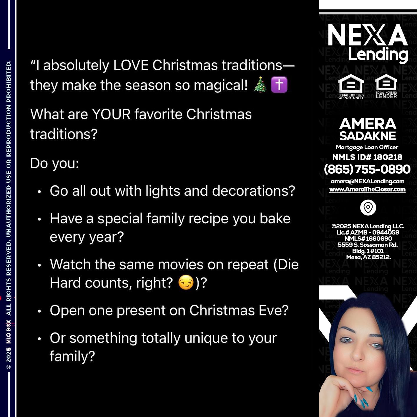 I love christmas - Amera Sadakne -Mortgage Loan Originator