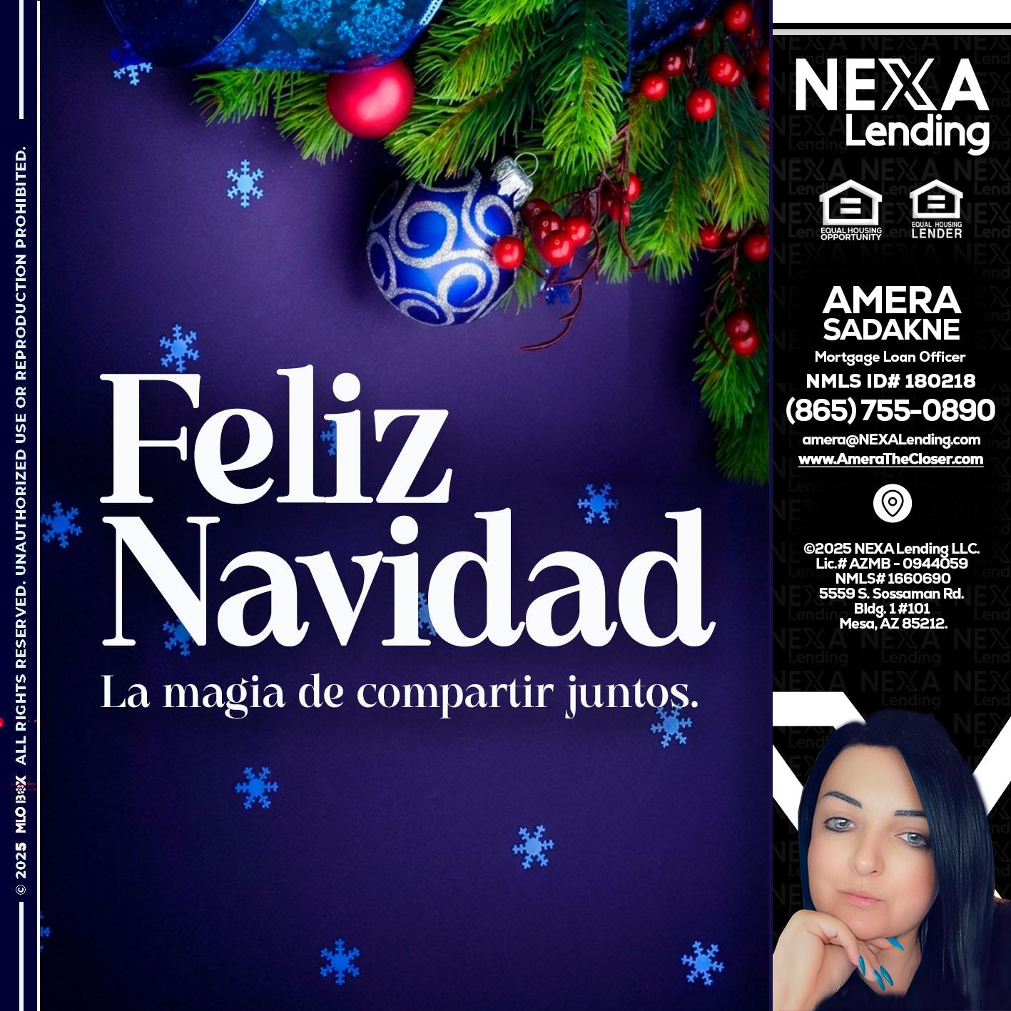 FELIZ NAVIDAD - Amera Sadakne -Mortgage Loan Originator