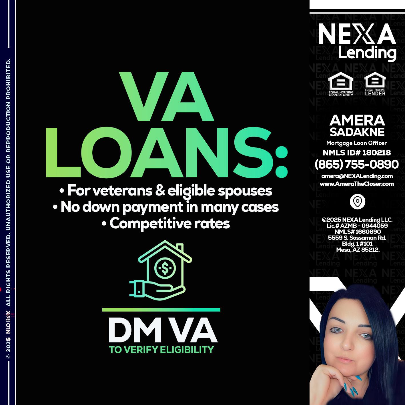 VA LOANS - Amera Sadakne -Mortgage Loan Originator