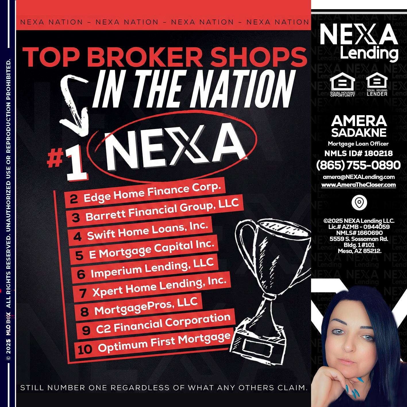 top broker - Amera Sadakne -Mortgage Loan Originator