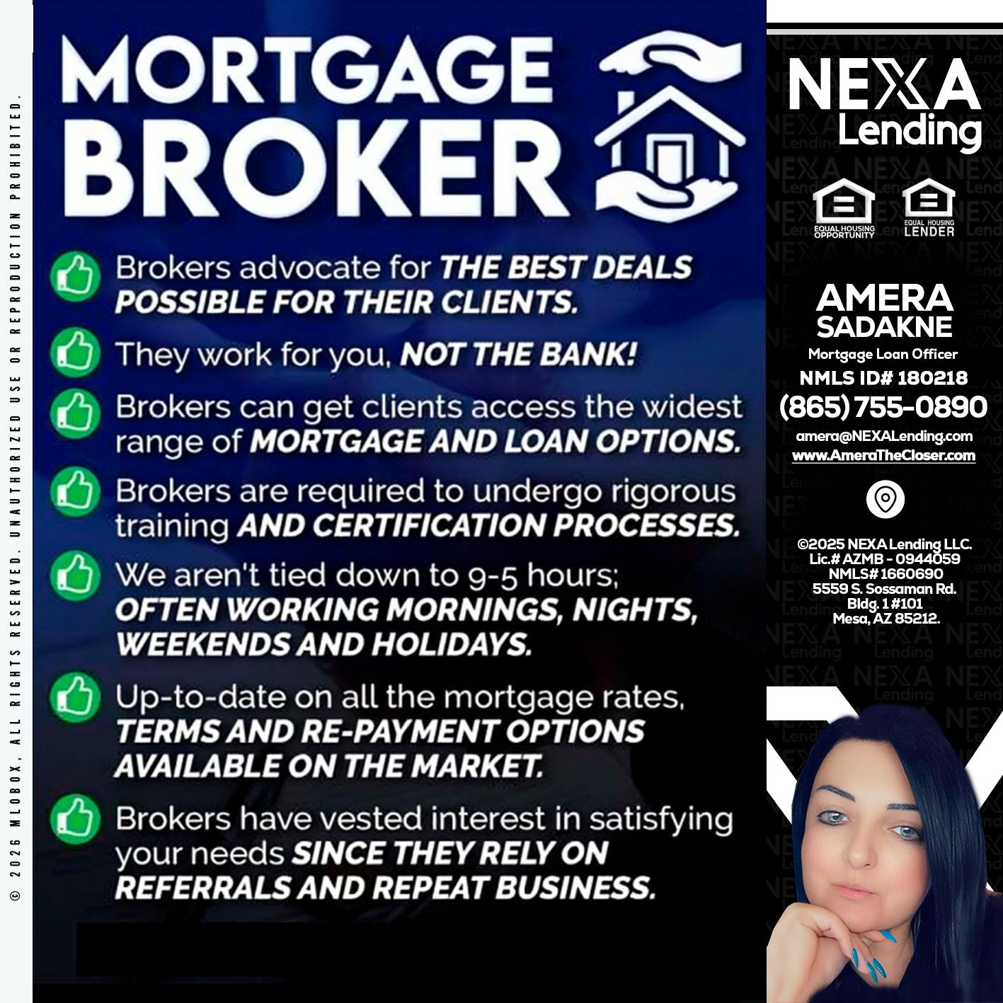 MORTGAGE BROKER - Amera Sadakne -Mortgage Loan Originator