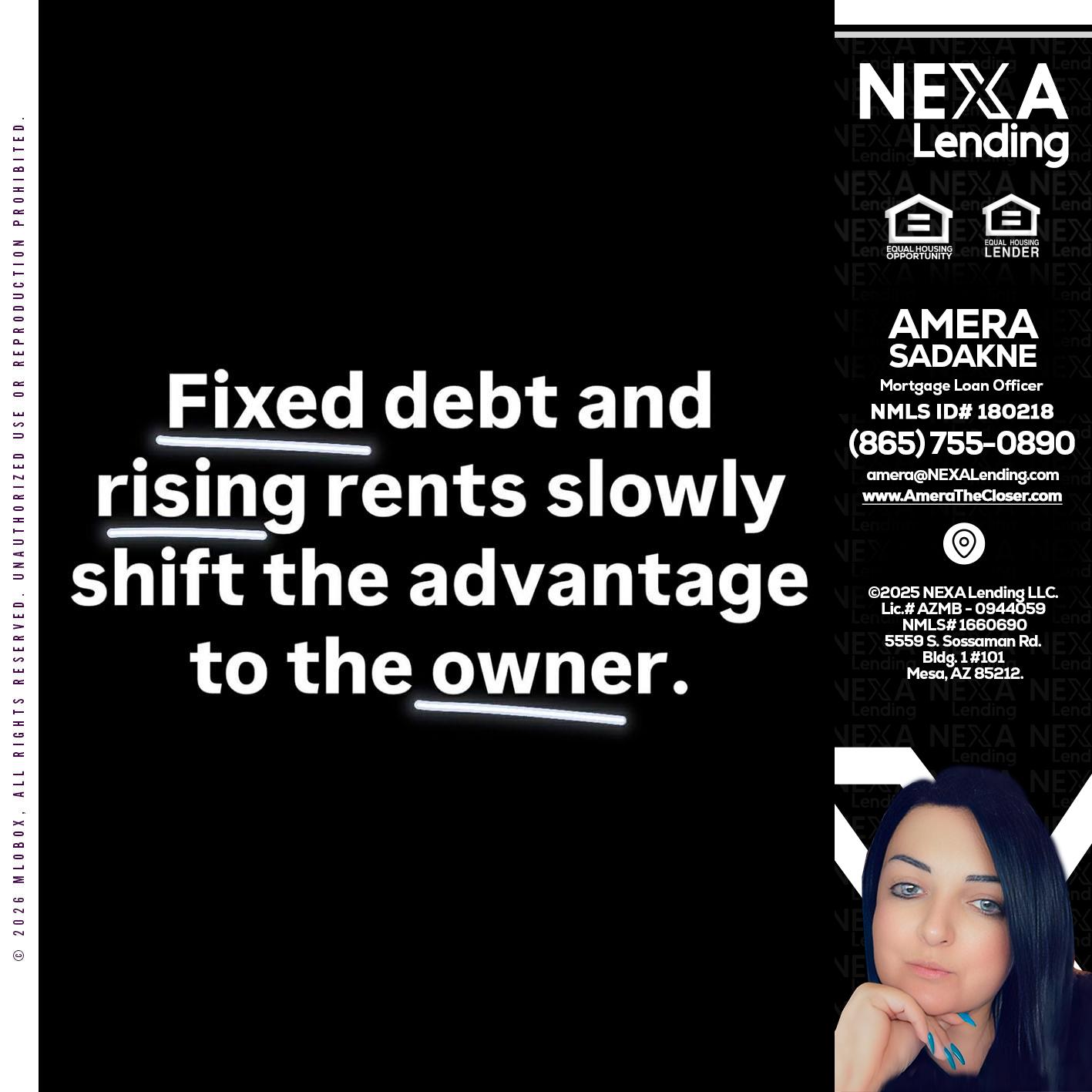 FIXED DEBT - Amera Sadakne -Mortgage Loan Originator