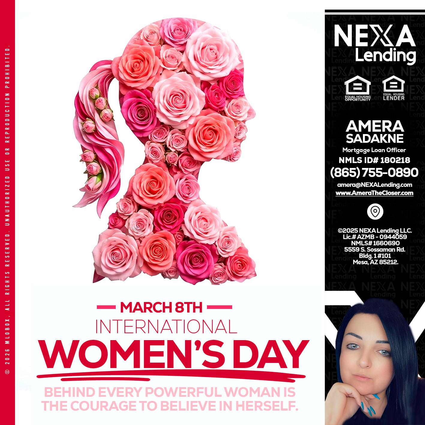 MARCH 8TH - Amera Sadakne -Mortgage Loan Originator
