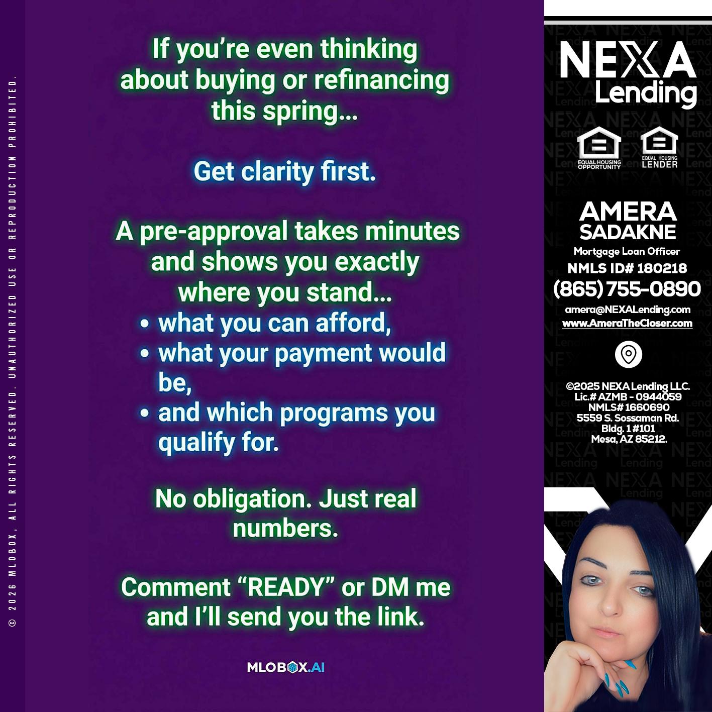 IF YOU THINKING - Amera Sadakne -Mortgage Loan Originator
