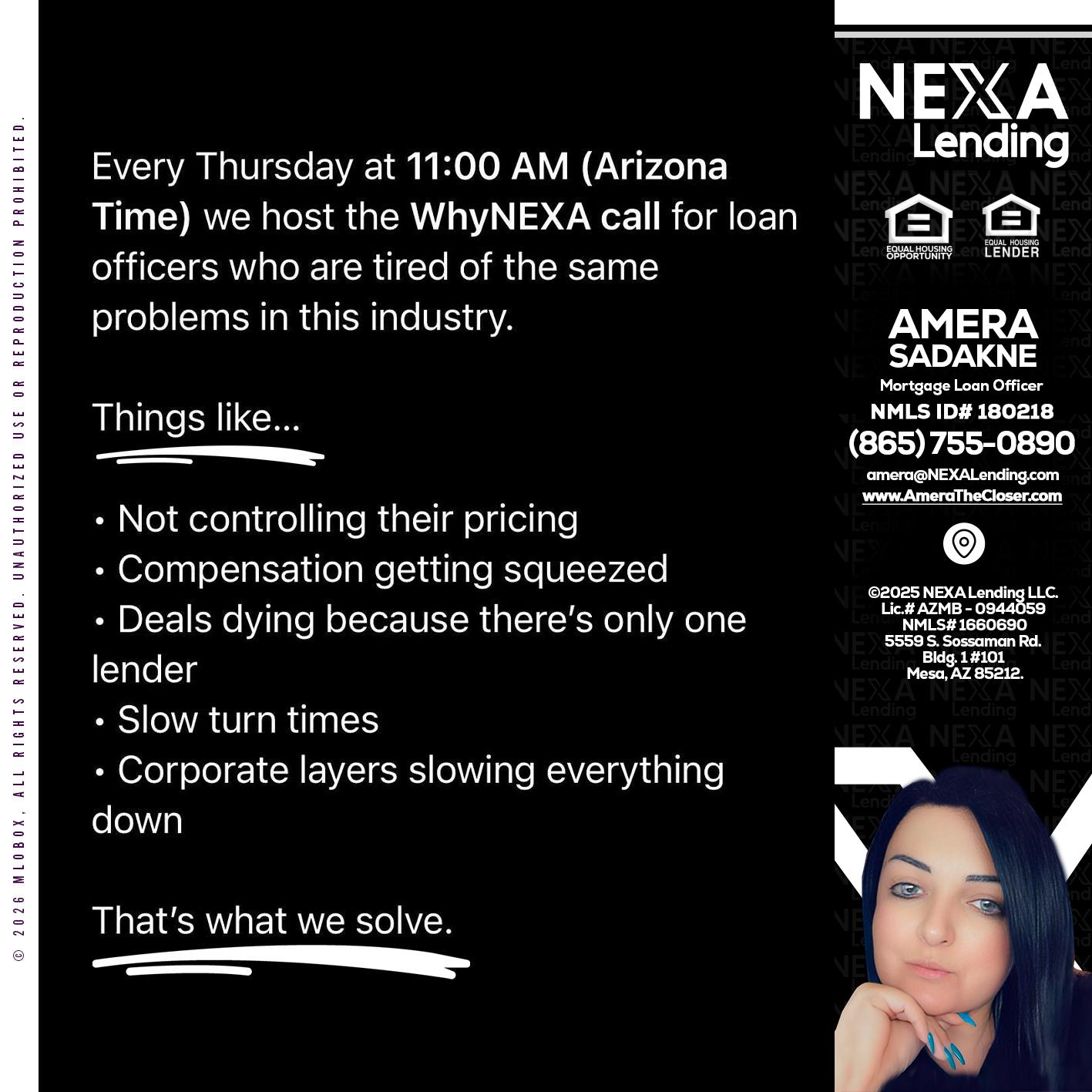 WHY NEXA - Amera Sadakne -Mortgage Loan Originator