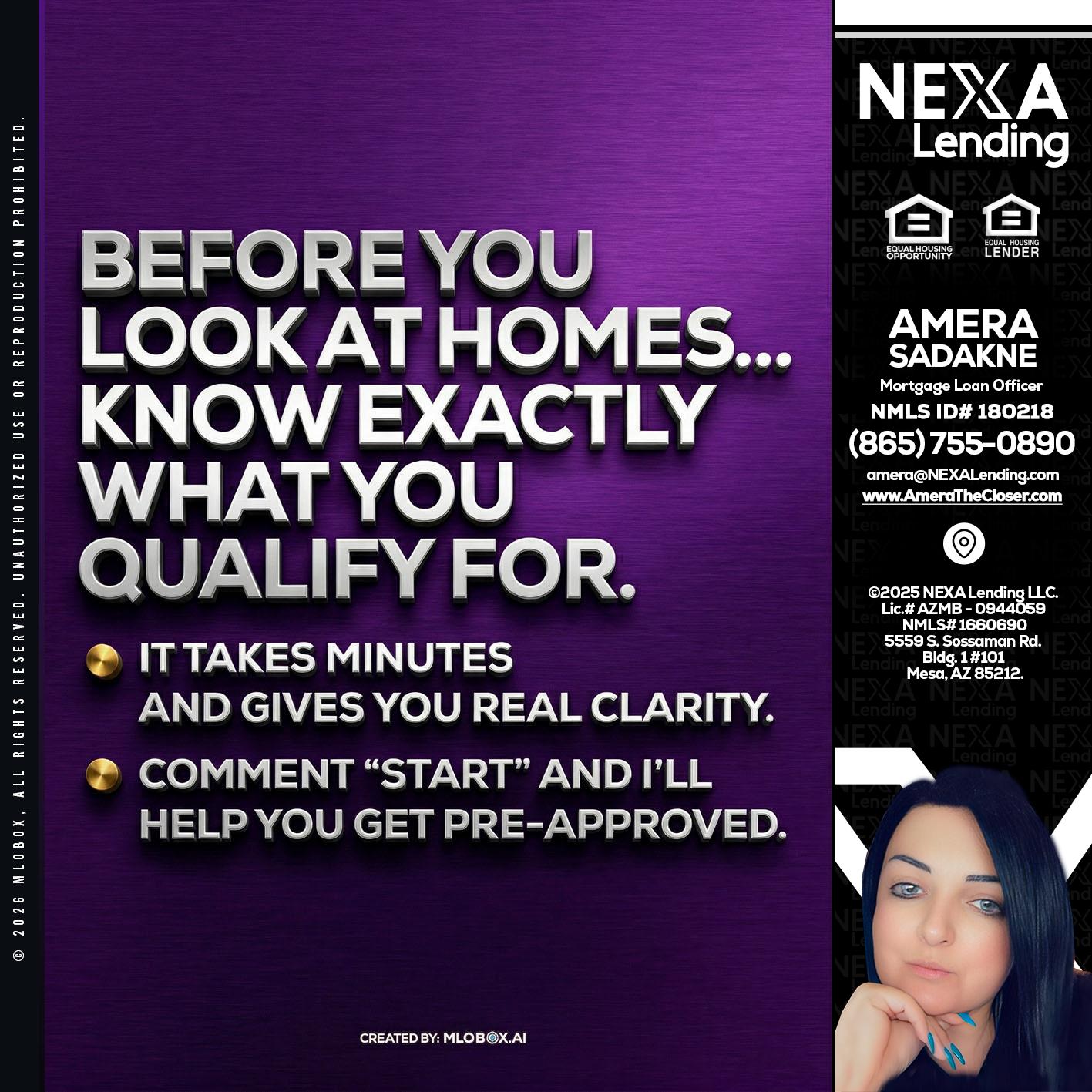 BEFORE YOU - Amera Sadakne -Mortgage Loan Originator