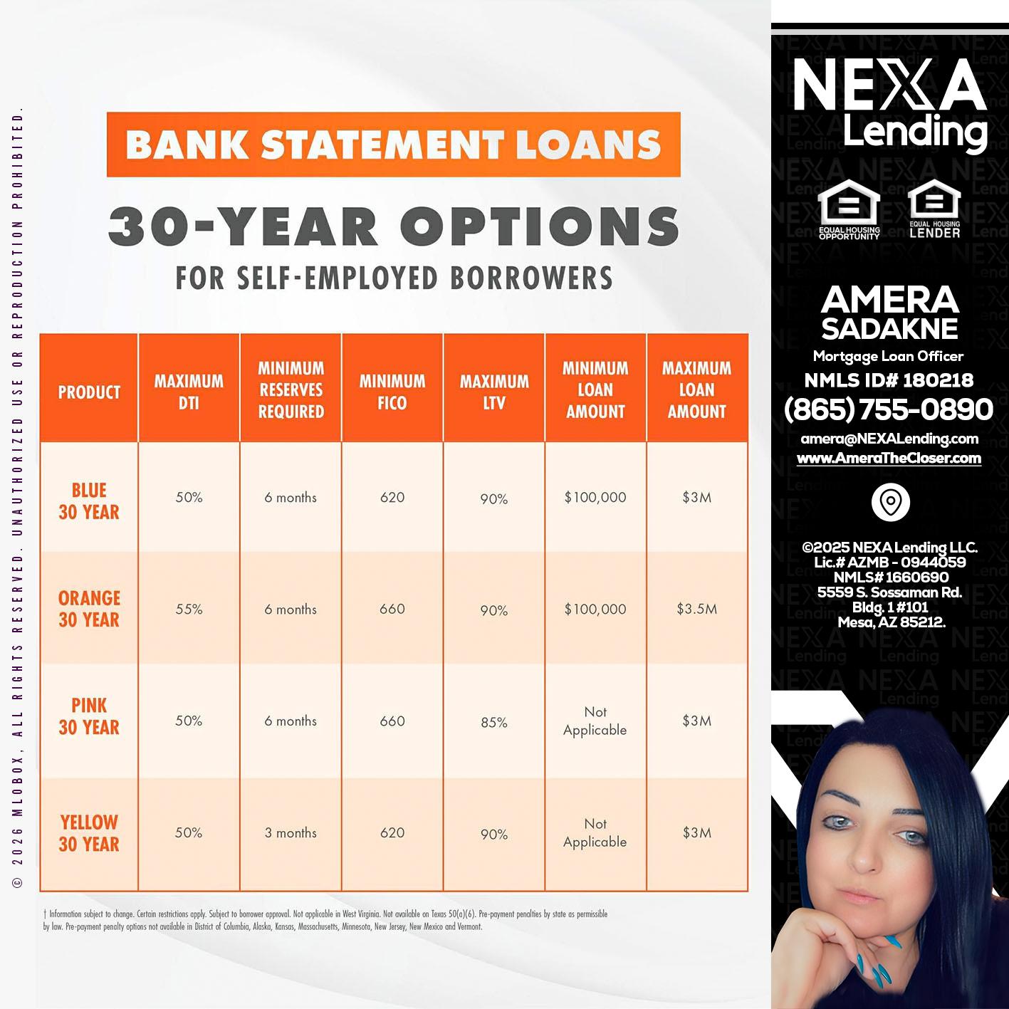 30 YEARS OPTIONS - Amera Sadakne -Mortgage Loan Originator
