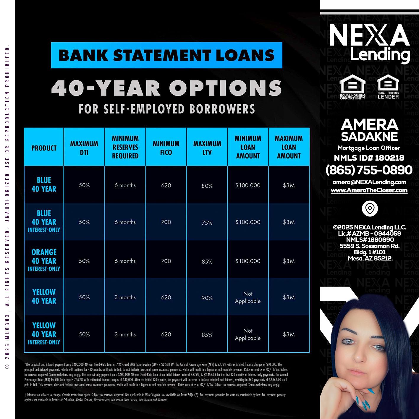 40 YR. OPTIONS - Amera Sadakne -Mortgage Loan Originator