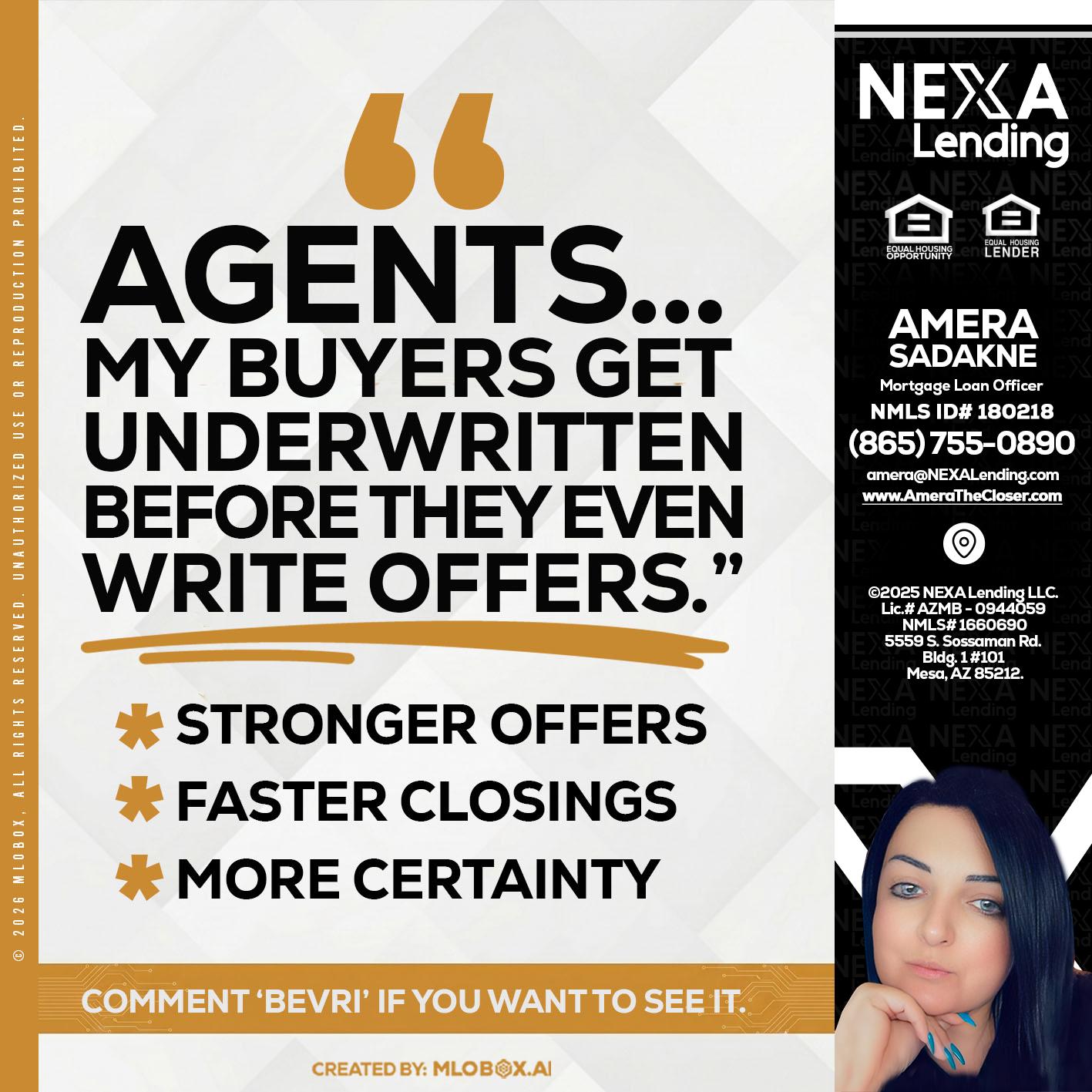 agents - Amera Sadakne -Mortgage Loan Originator