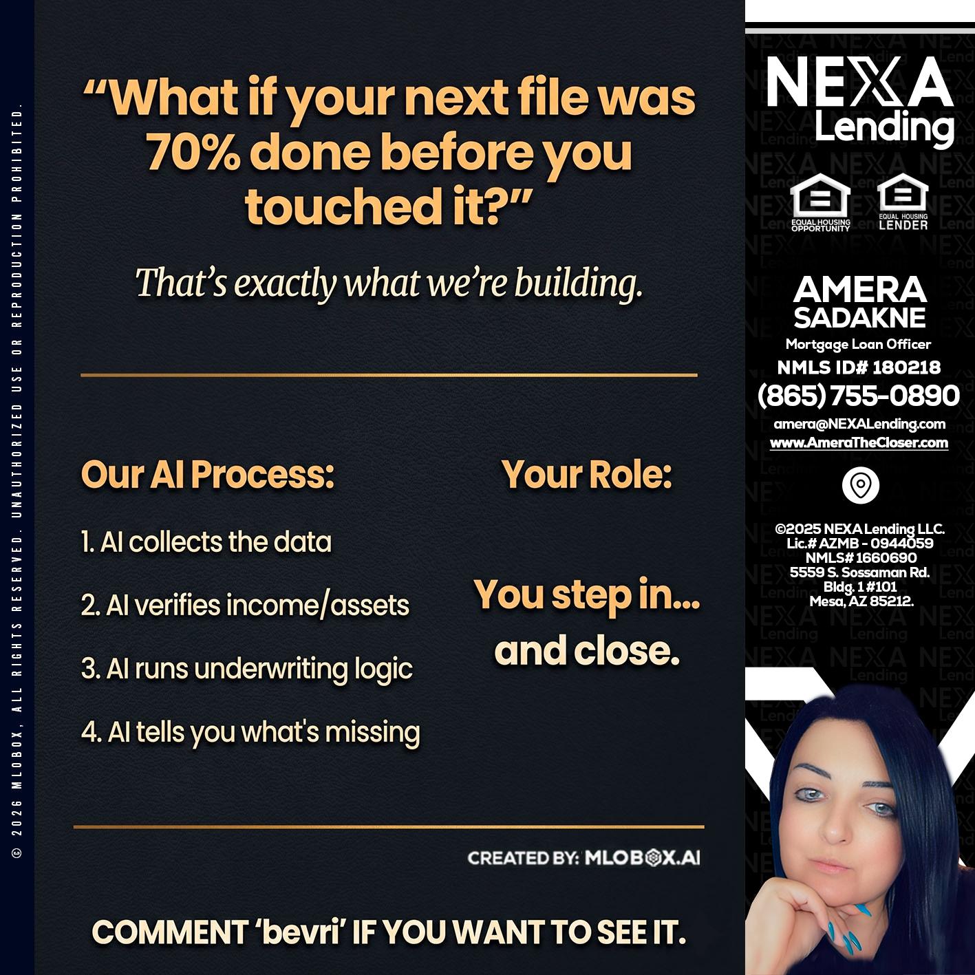 WHAT IF YOUR - Amera Sadakne -Mortgage Loan Originator