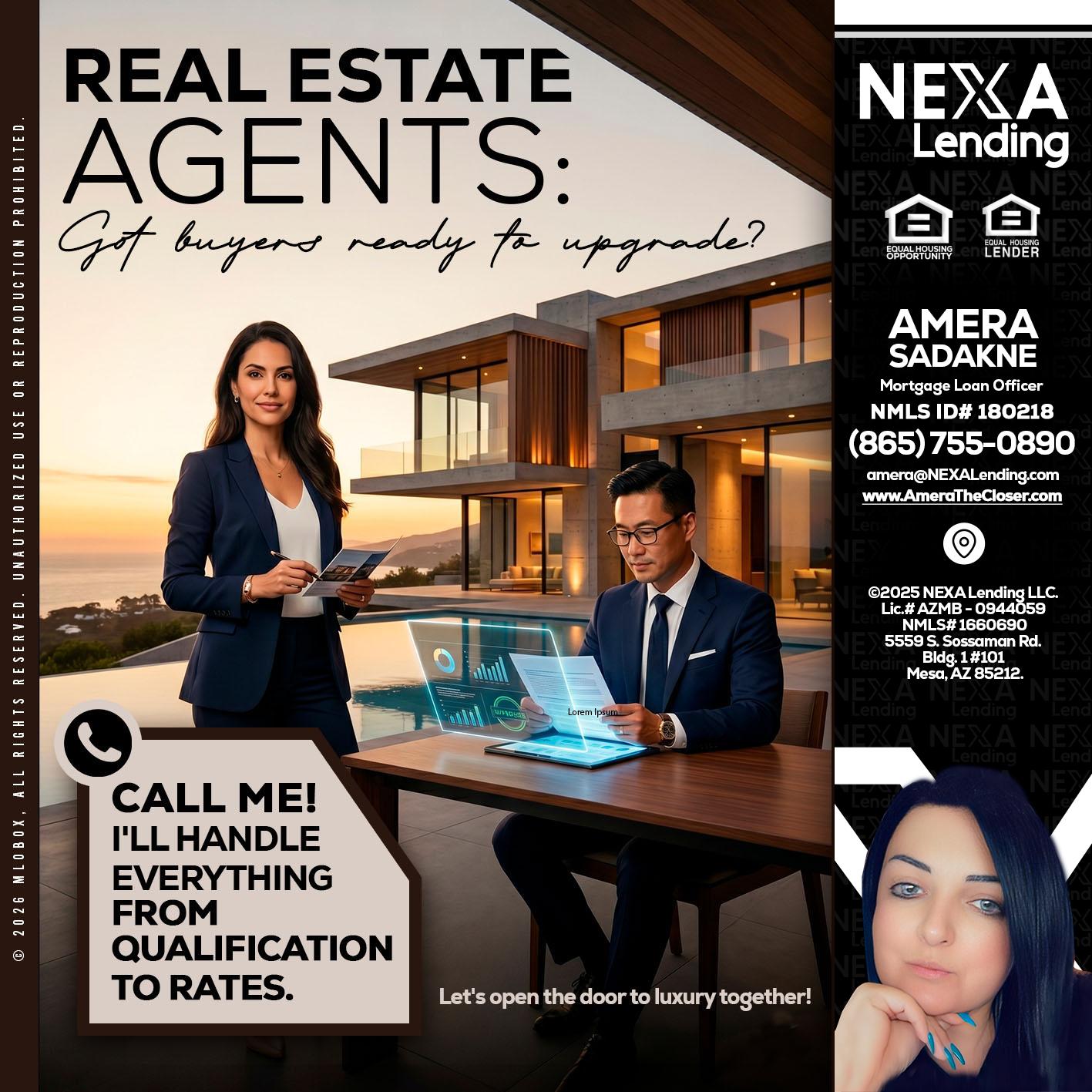 REAL ESTATE AGENTS - Amera Sadakne -Mortgage Loan Originator