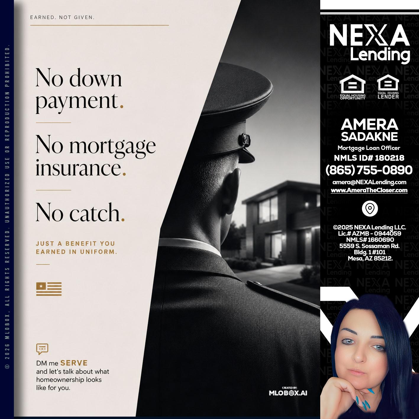 NO DOWN PAYMENT - Amera Sadakne -Mortgage Loan Originator