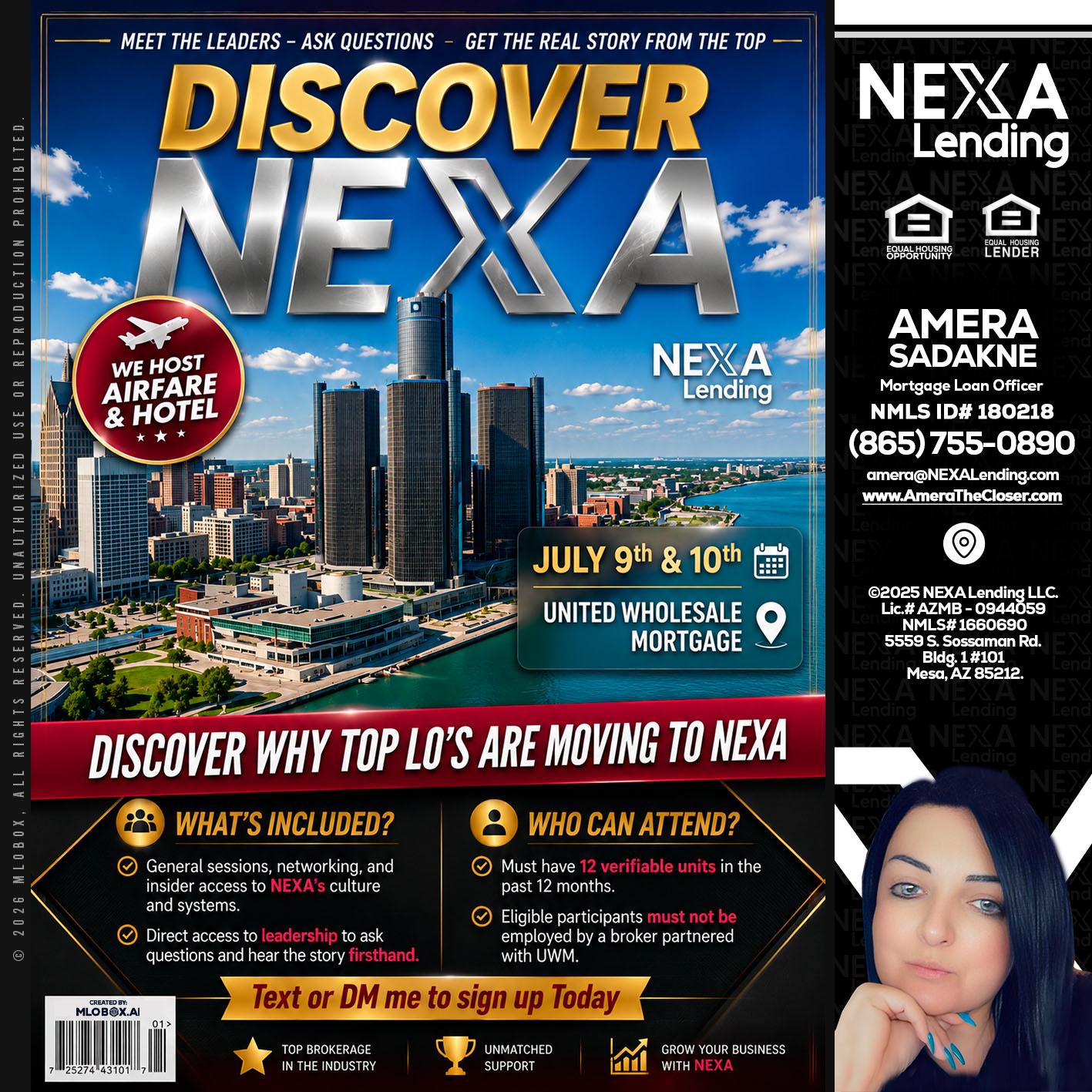 DISCOVER NEXA - Amera Sadakne -Mortgage Loan Originator
