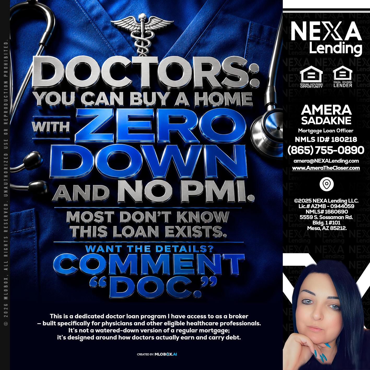 DOCTORS YOU CAN BUY - Amera Sadakne -Mortgage Loan Originator