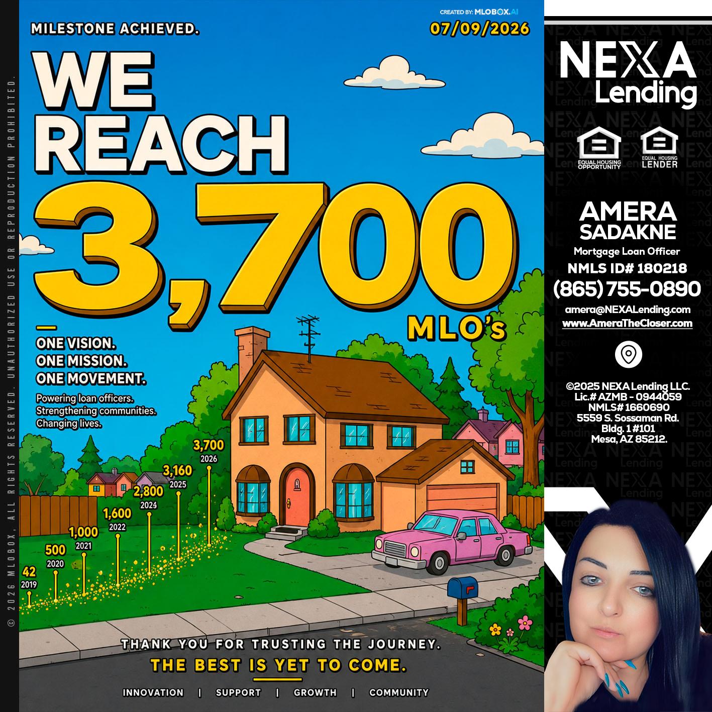 3,700 MLO's - Amera Sadakne -Mortgage Loan Originator
