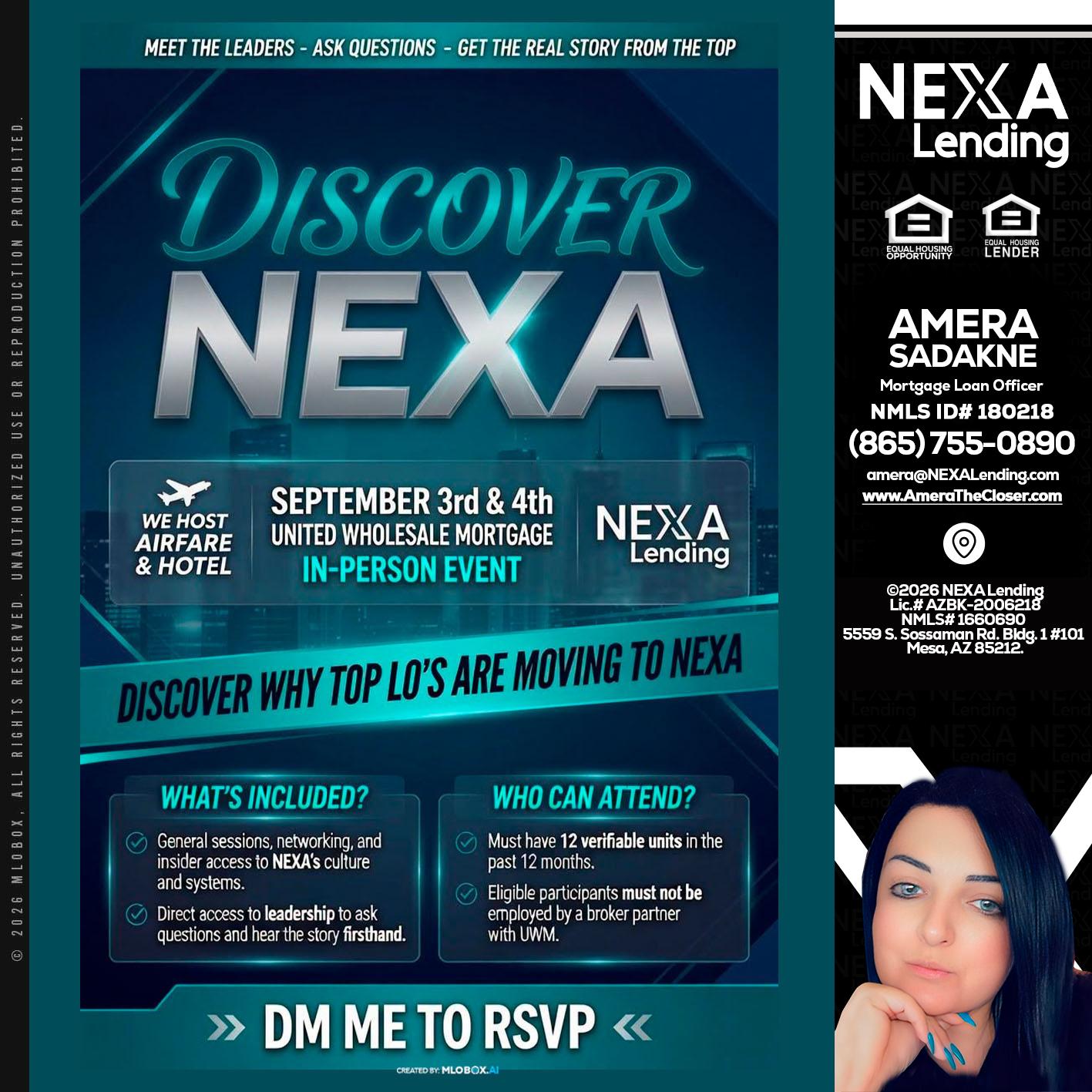 DISCOVER NEXA - Amera Sadakne -Mortgage Loan Originator